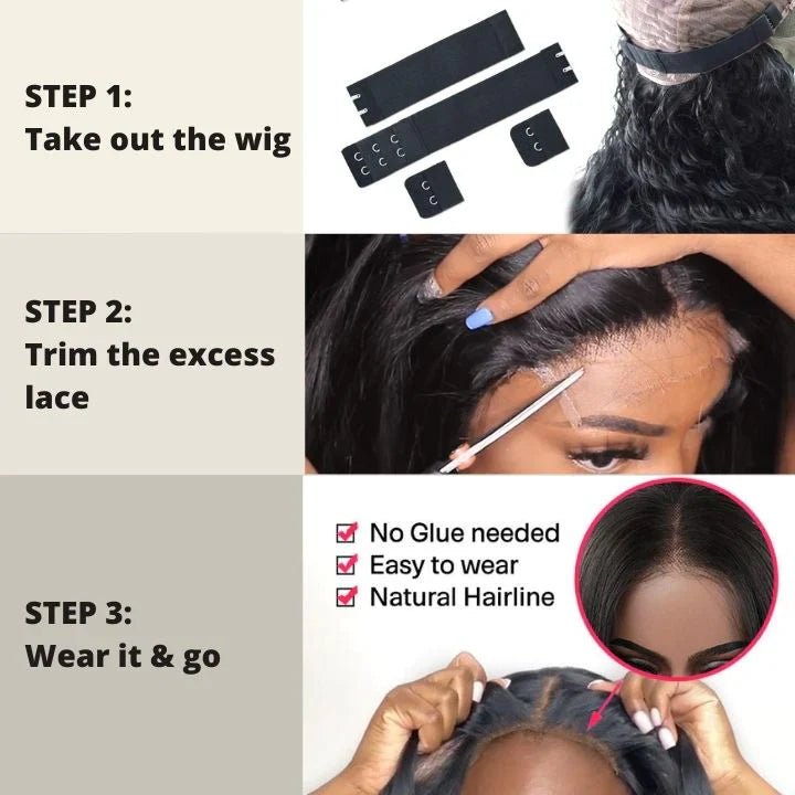 Geeta 13x4 Lace Loose Body Wave Human Hair Wigs Ocean Wave Lace Front Wigs with Curtain Bangs Full 250% Density