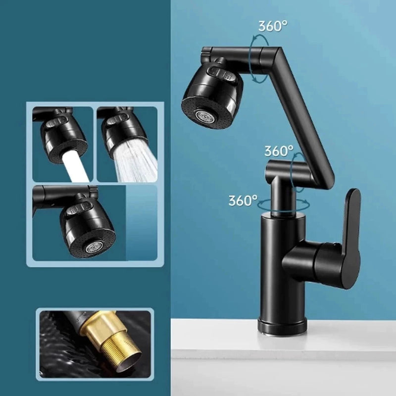 1080° Rotating Sink Tap with Hot and Cold Water